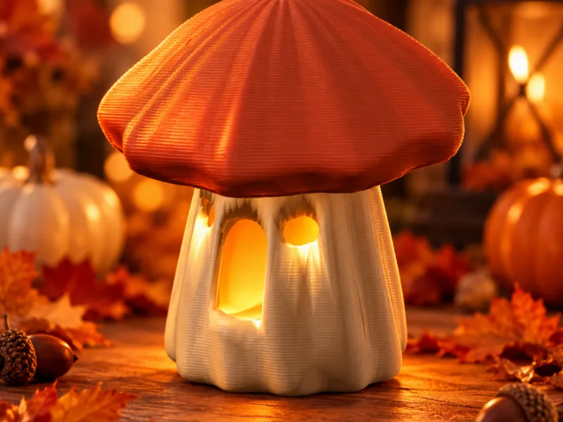 SPOOKSHROOM | Haunted Mushroom Cottage LED Lantern | Hallowe
