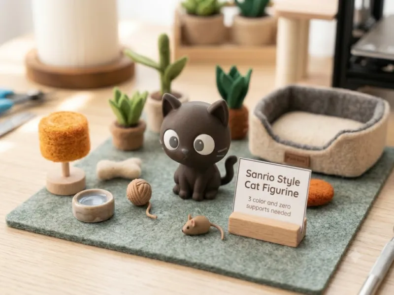 Ultimate Chocolate Sanrio Style Cat Figurine - CFS 3 colors