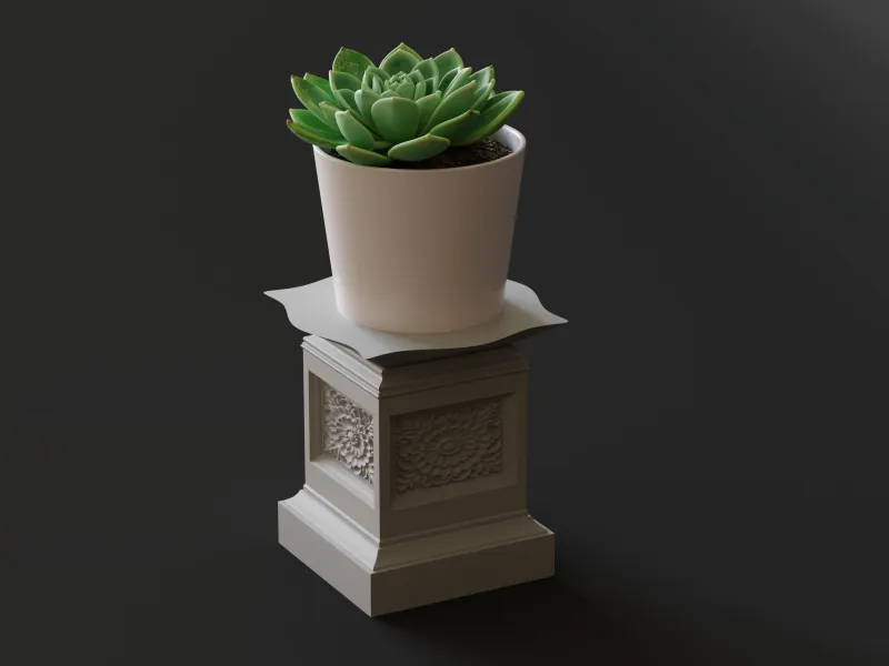 Suporte Elegante para Plantas com Pedestal Barroco