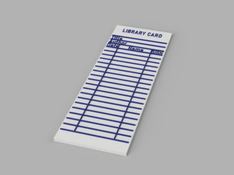 Marcador de Página Cartão de Biblioteca