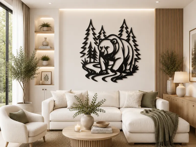 Forest Bear Wilderness 2D Wall Art