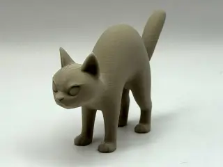 Simple Arching Cat Figurine