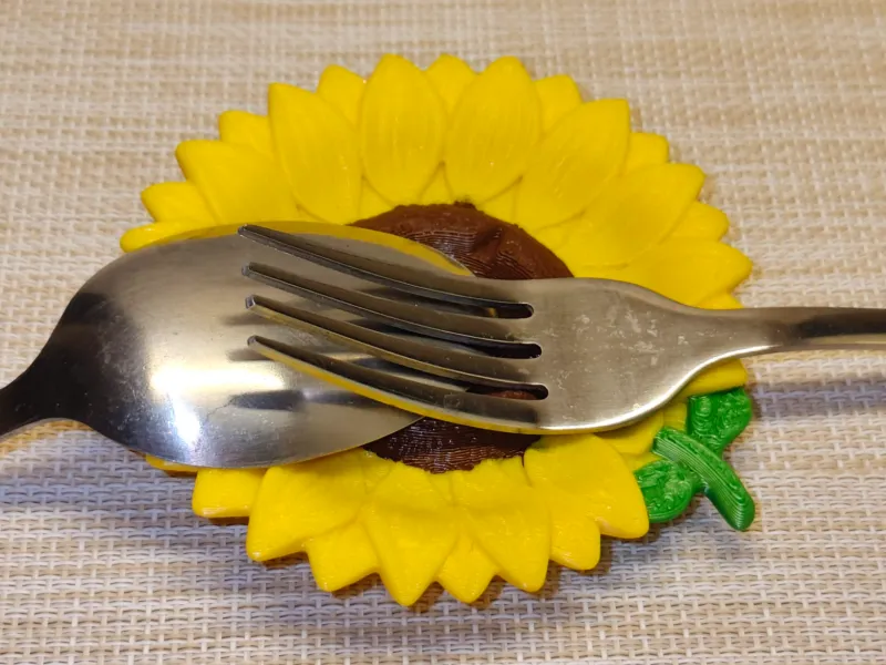 soporte de cubiertos en forma de girasol - soporte de girasol