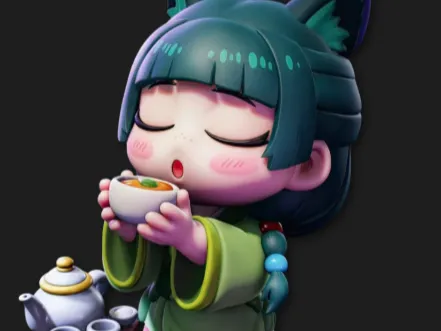 maomao cat ver drinking tea
