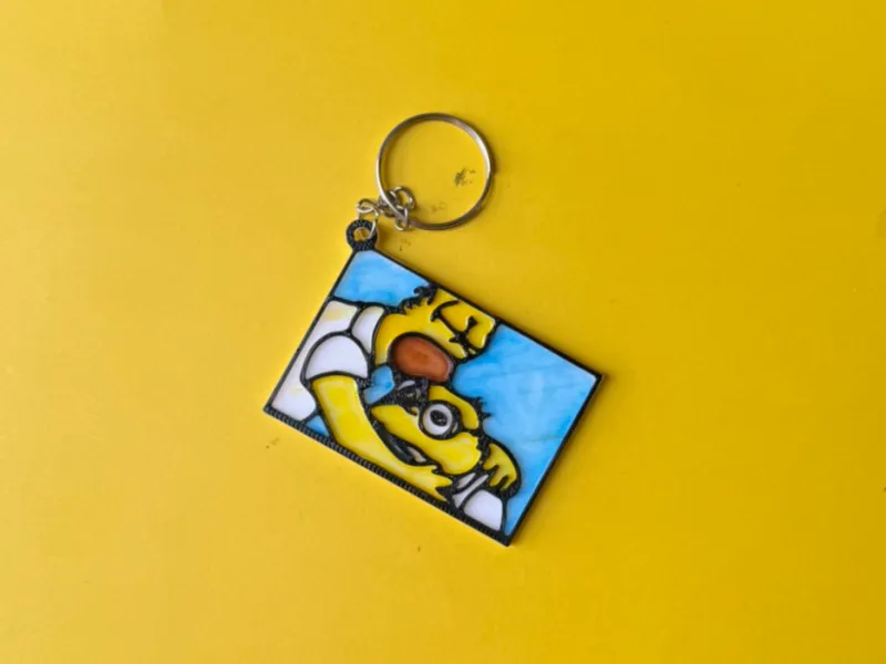 KEYCHAIN HOMER HANS HOLEMAN LLAVERO SIMPSON TOPO