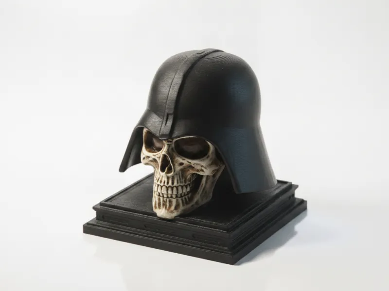 Scultura Teschio di Darth Vader a Metà Stampabile in 3D