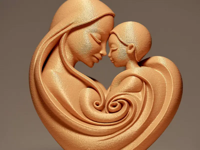 Mother holding a Child Sculpture