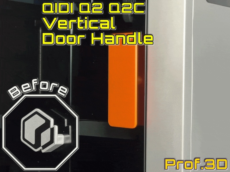 QIDI Q2 Q2C Vertical Door Handle ⧸ Finger-Friendly