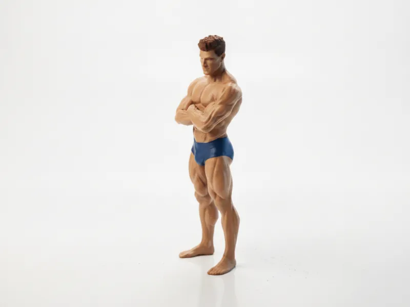 Bodybuilderfiguur Fitnesssculptuur 3D-printbaar