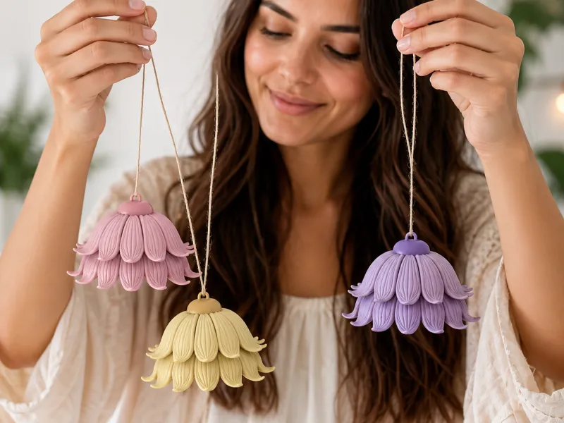 Flower Hanging Ornament  5 pcs | Decorative Floral Pendant