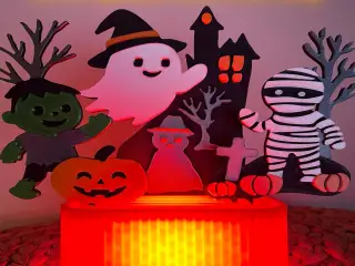 Not so spooky Halloween lamp zombie ghost mummy