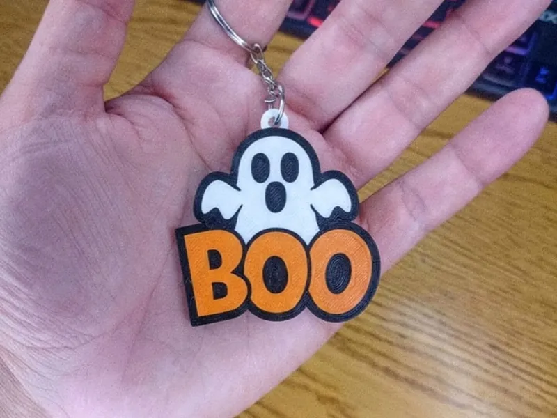 BOO GHOST - PHANTOM - KEYCHAIN - HALLOWEEN