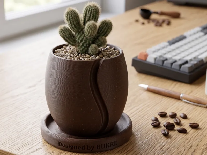 Koffieboon plantenpot/vaas ontworpen door Bukre