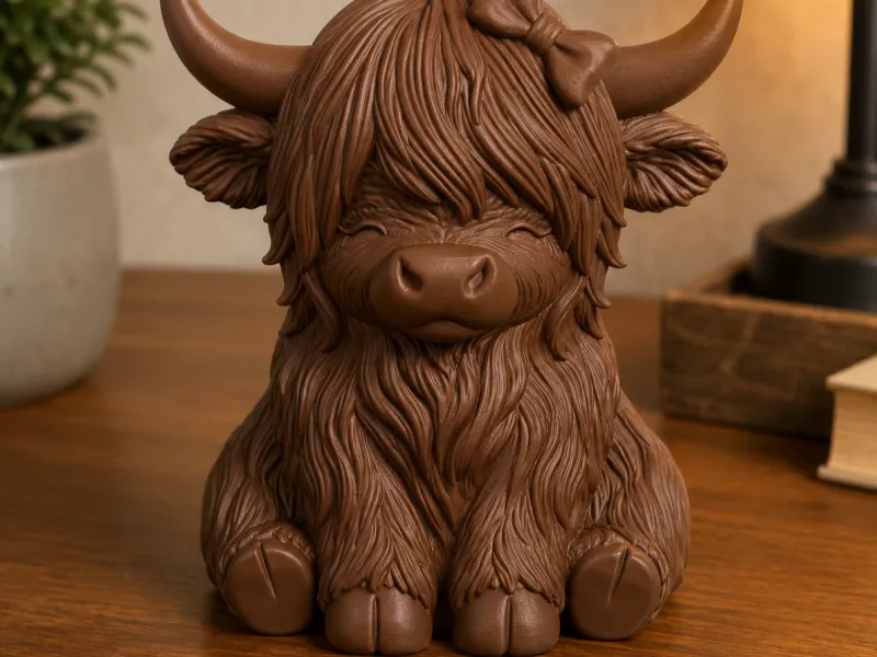Highland Sweetheart Cow Statue