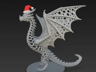 dragón estilo voronoi navideño