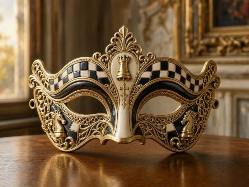 Maschera Veneziana per Occhi a Scacchi