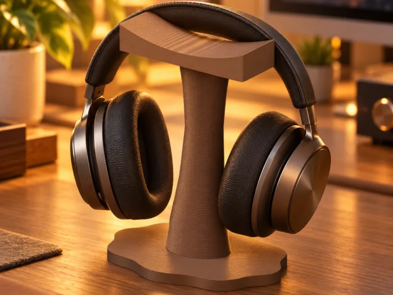 DUNEPERCH – Sculptural Curved Headphone Stand | Organic Desk