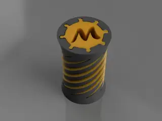 Spiral Fidget With Internal Letter M - Exposed Spiral