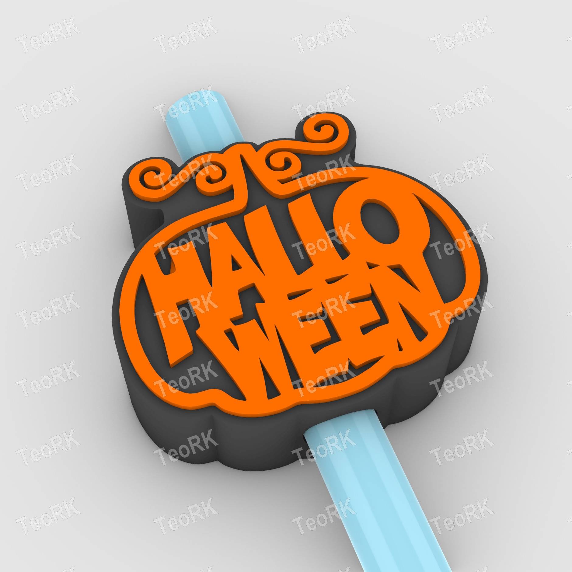 Straw Topper Halloween pumpkin 2609100718