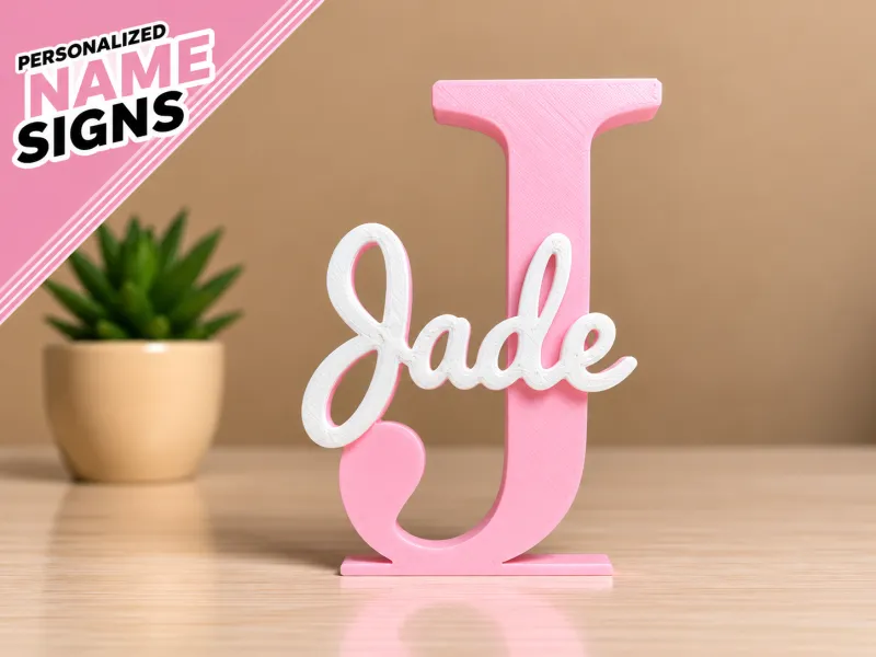 Placa de Nome 3D - Jade