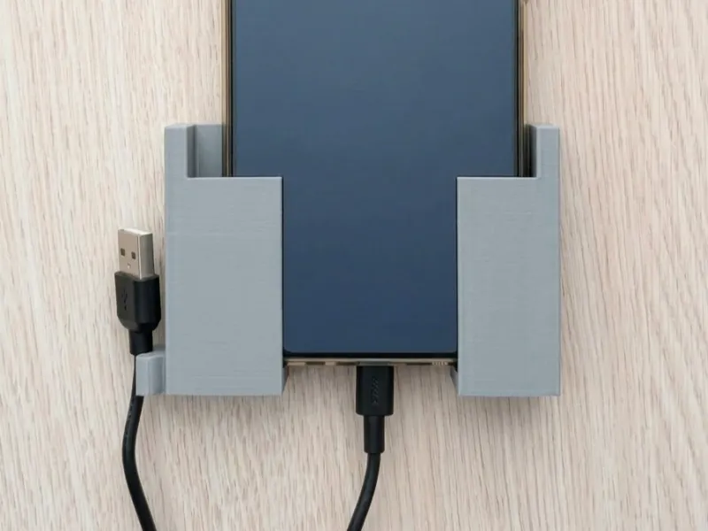 Support mural pour téléphone avec passage de câble