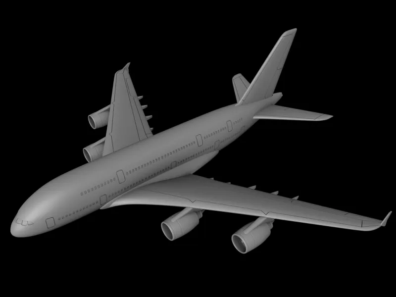 ملفات STL قابلة للطباعة لطائرة إيرباص A-380 بمقياس 1:200