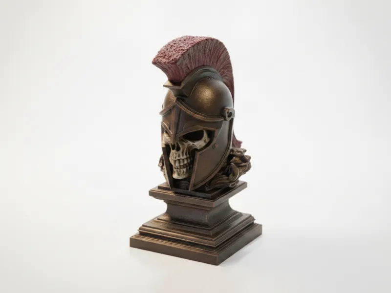 Leonidas Skull Warrior Bust Sculpture 3D Printable