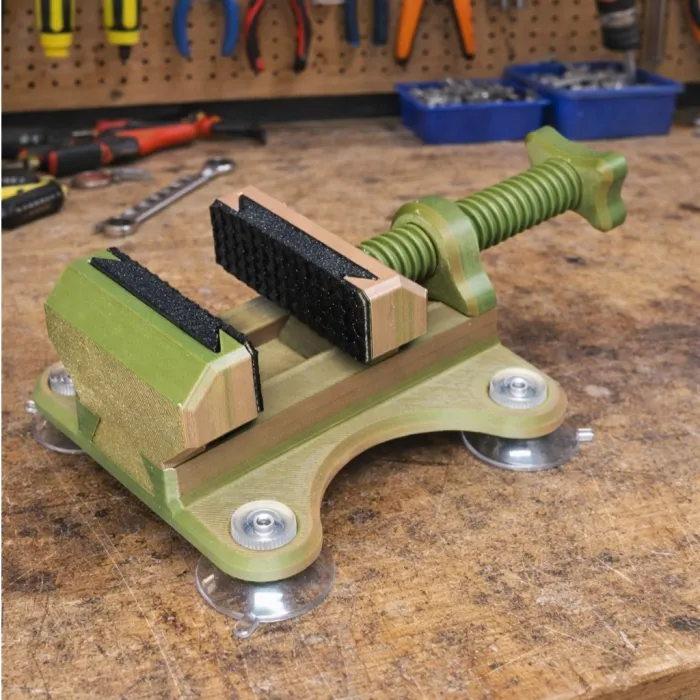 Modular Mini Bench Vise with Suction Cups - Tools - PLA - 3D printed product