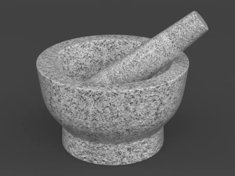 Classic Mortar and Pestle 3D Printable Model Separated Parts