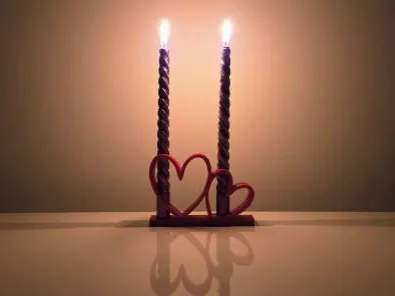 heart-shaped candle holder