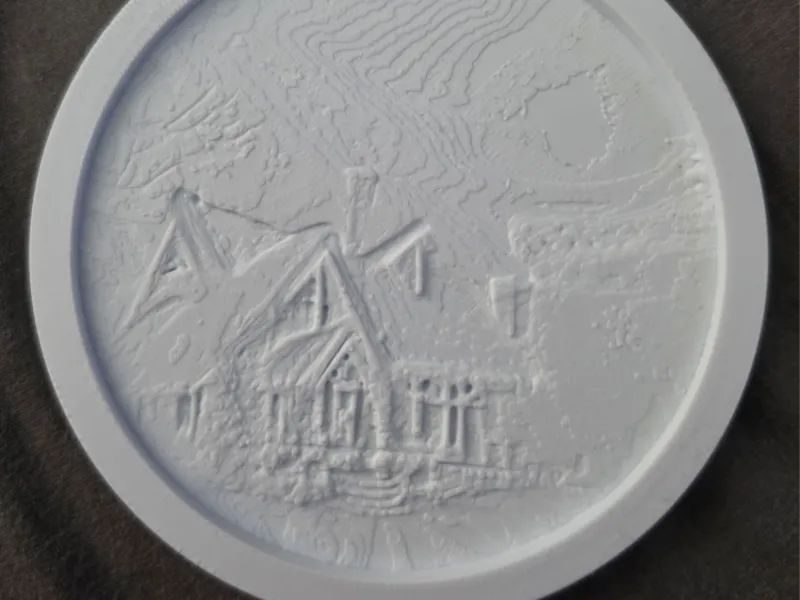 Christmas House Lithophane pendant