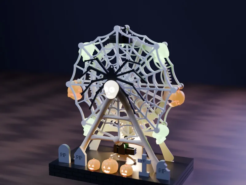 The Midnight Web Wheel – Halloween Ferris Wheel -no support