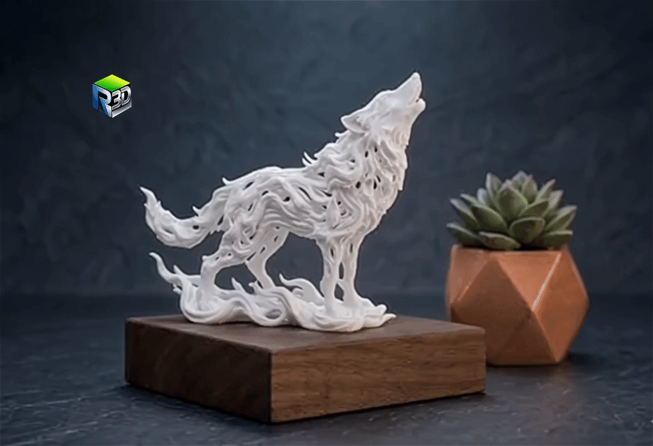 White wolf sculpture-0