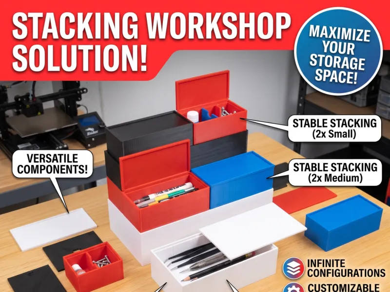 Stackable Modular Storage Boxes Set