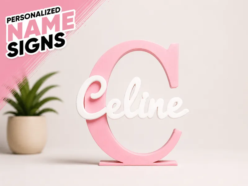 Placa de Nome 3D - Celine