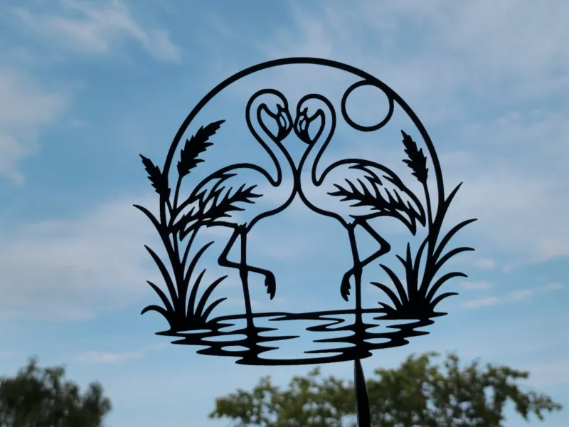 Flamingo Love Heart Wall Art
