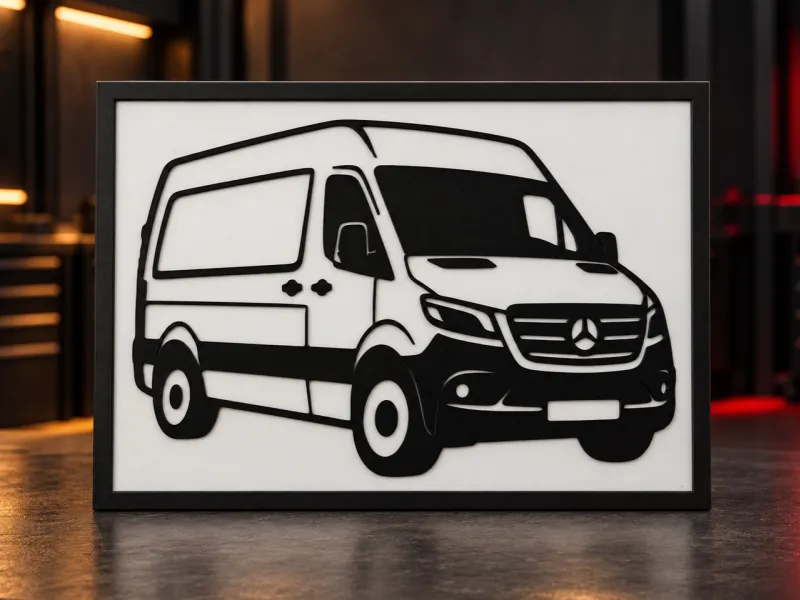Arte de pared impreso en 3D de Mercedes Sprinter