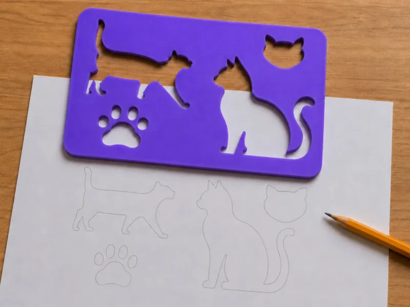 EasyTrace Stencil – Cat Silhouettes