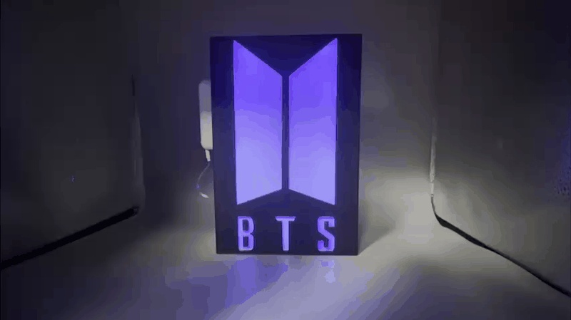 BTS LED Lampe – 3D-gedruckte Fan-Art Lightbox