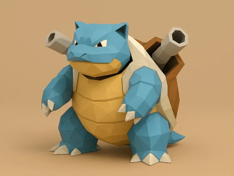 #009 Blastoise – Low Poly Pokémon