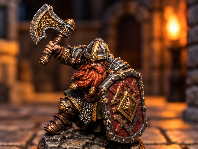 nain hache et bouclier pour heroquest et D&D