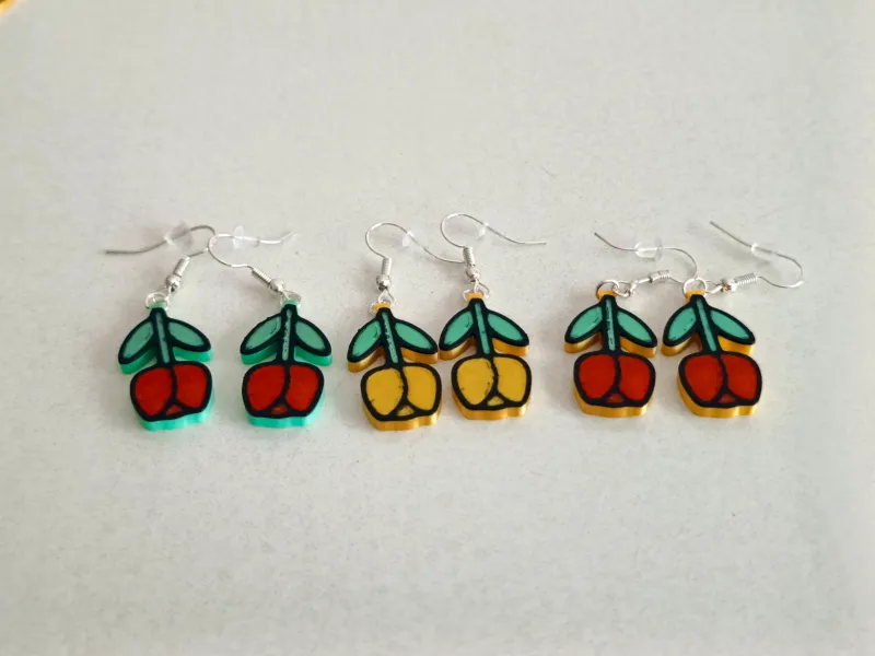 Pendientes Tulipán Rojo y Tulipán Negro