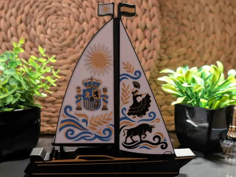 Spain Sailboat Custom Shape Lightbox - España Fan Art