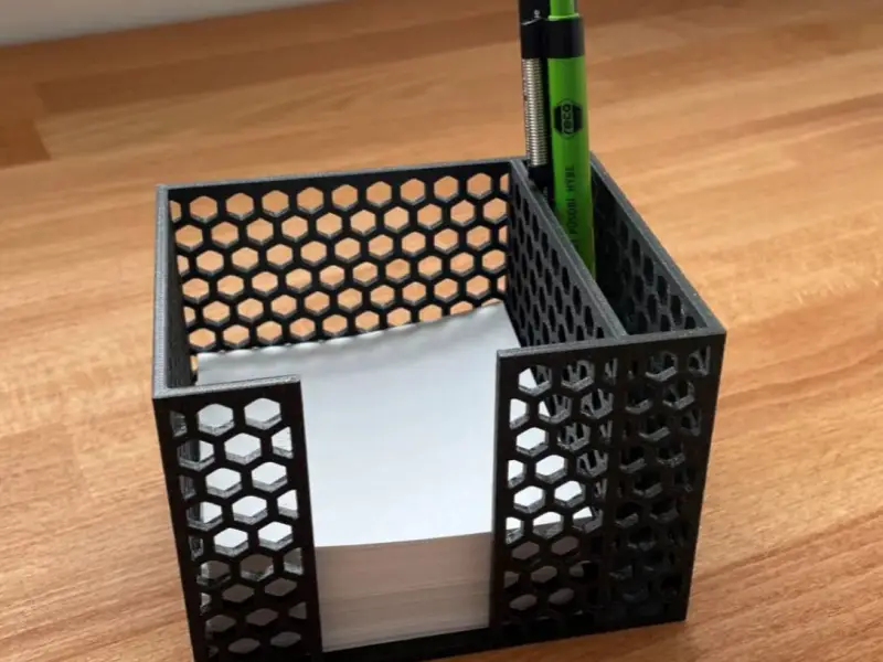 note block stand with pen compartment