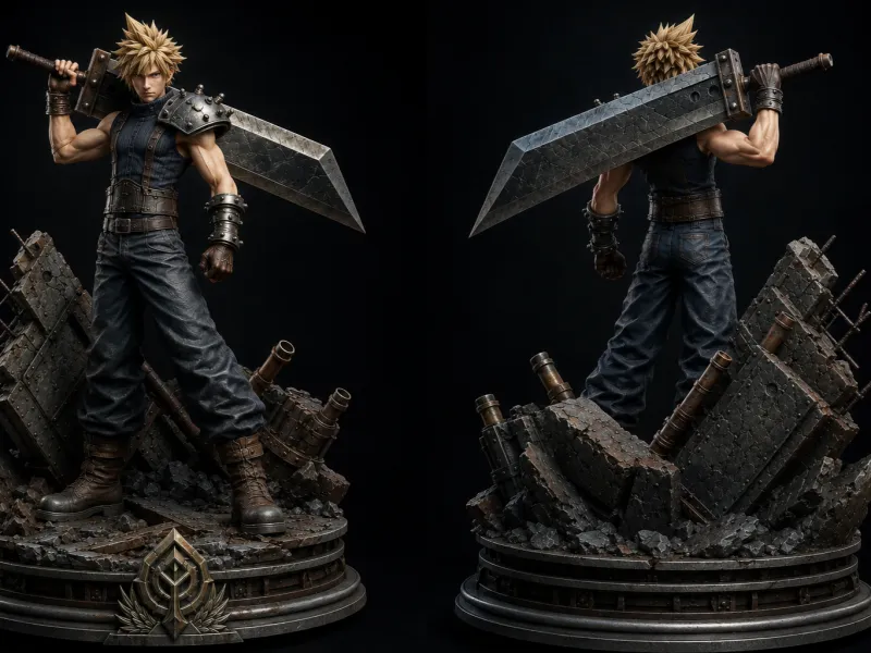 Figura Decorativa Inspirada en Cloud Final Fantasy VII