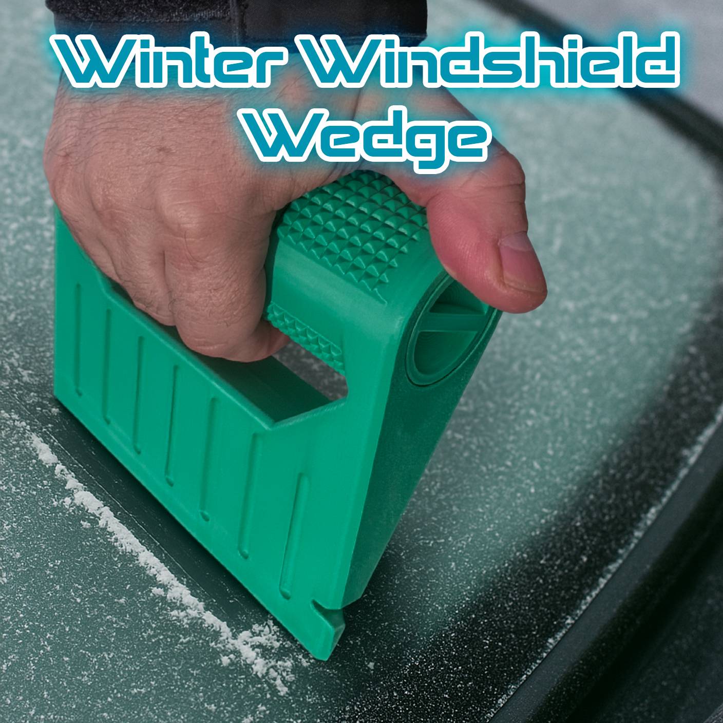 Winter Windshield Wedge Ice & Snow Scraper Tool with Storage