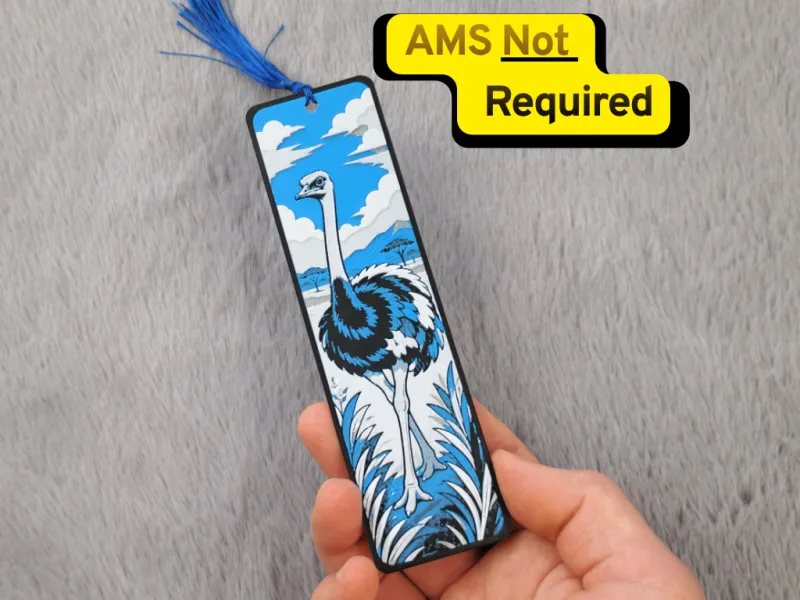 Ostrich Savanna HueForge Bookmark