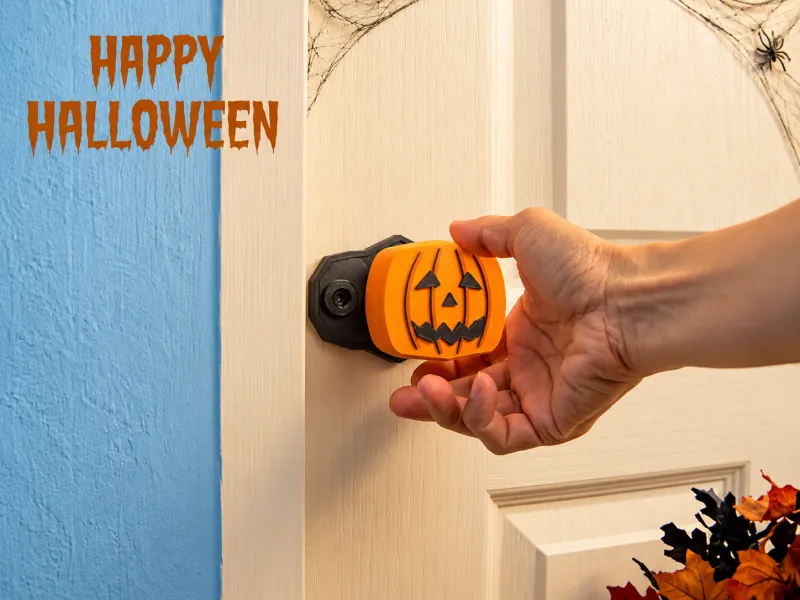 Poignée de porte citrouille d'Halloween – Jack-O'-Lantern