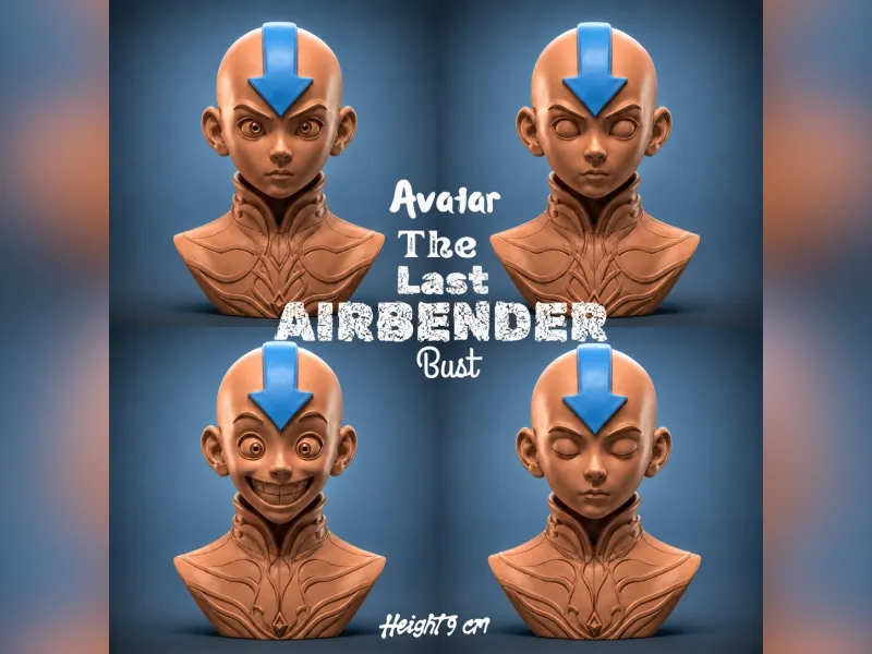 Avatar the Last Airbender Bust 4 expressions