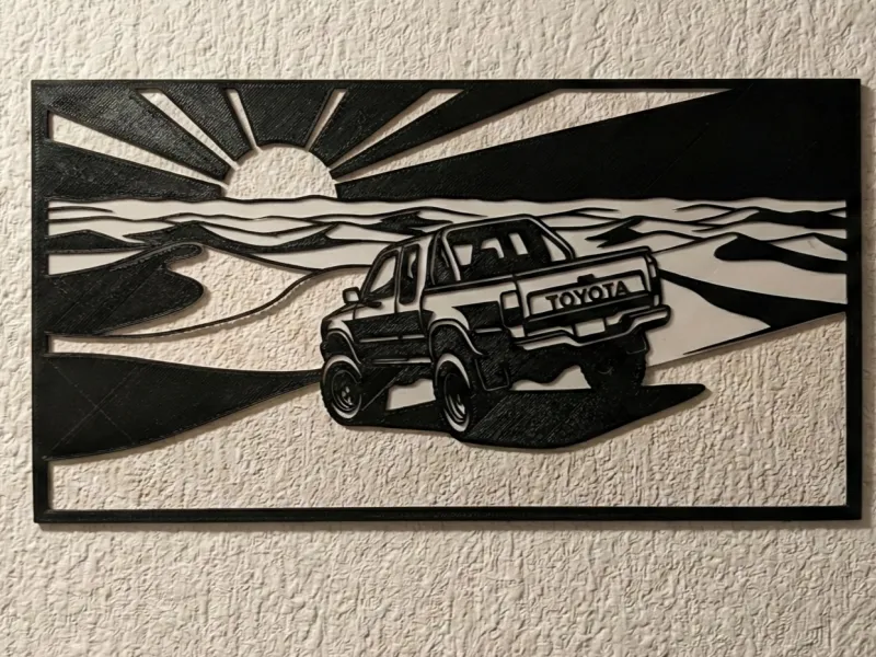 Wallart TOYOTA HILUX SUNSET DESERT single color easy print